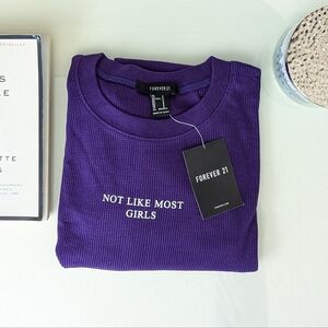 Forever 21 Long Sleeve Crop Thermal Top